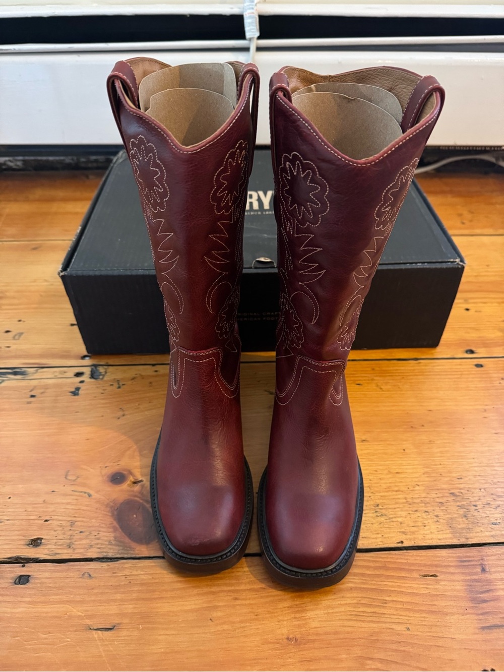Frye For FP Kate Deco Stitch Boots in Merlot - Picture 4 of 8
